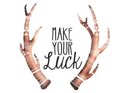 Lucky Deer Antlers antlers illustration watercolor