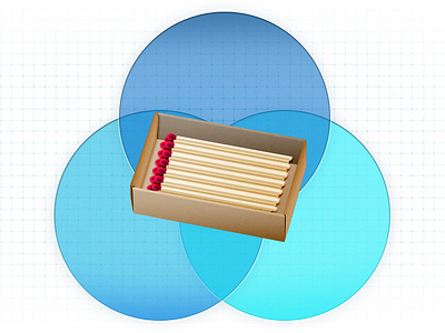 Matches diagram illustrated match matchbox matches venn