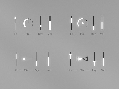 UI Research for Session Keys GUI (Dynamics Section) constructed controls e instruments flat session keys