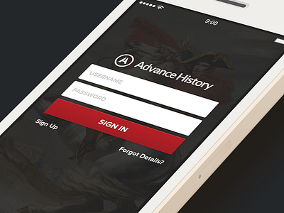 Advance History Login app history ios iphone iphone app mobile mobile app ui ux