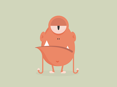 Monster: Day 9 apathetic eye illustration monster mouth orange potato