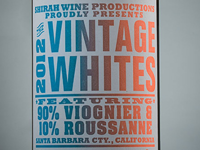 Vintage Whites Wine Label bottle foil hotstamp label packaging typography wine