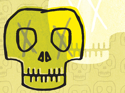 //7 7 illustration skull texture wip