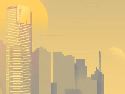 Melbourne building city eureka illustration melbourne skyline towers yellow