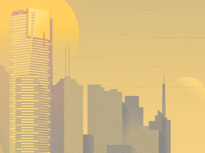 Melbourne building city eureka illustration melbourne skyline towers yellow