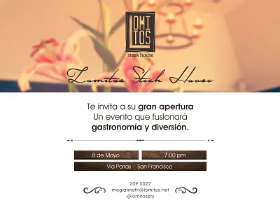 Lomito Steak house invitación