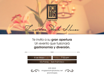 Lomito Steak house invitación