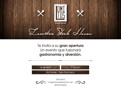 Lomito Steak house invitación