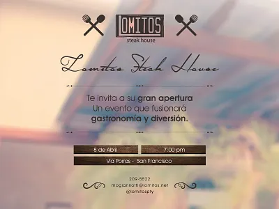 Lomito Steak house invitación