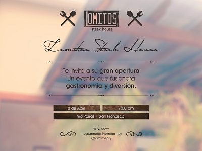 Lomito Steak house invitación