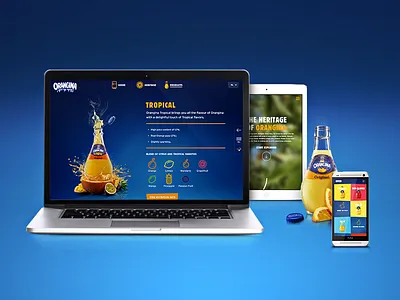 The new Orangina.eu animation colorful fruit fullscreen grid responsive