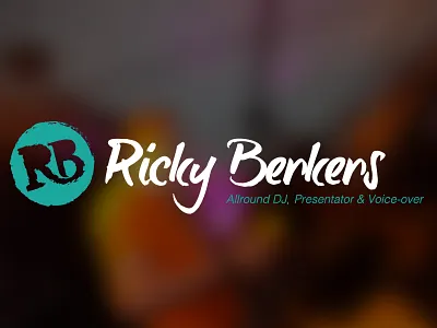 Logo Ricky Berkers berkers branding dj green handwritten logo music ricky typography white