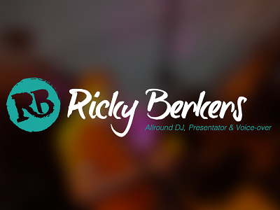 Logo Ricky Berkers berkers branding dj green handwritten logo music ricky typography white