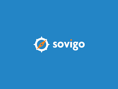 Sovigo logo compass icon logo mark travel