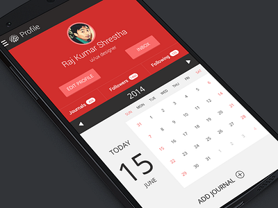 Profile Page calendar journals profilepage socialnetwork ui