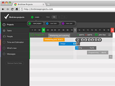 Birdview Projects Web App redesign appa flat ui project managment ui ui design web web design