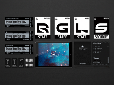 HSS-Mk.VIII Set black dark id ipad mockup party scifi set space stationery ticket tickets