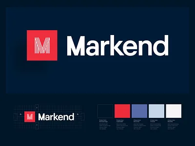 Brand Identity Design for Markend brand brand guideline brand identity brandidentity branding color data visualization deck figma grid indesign investor deck logo logo design logos pitch deck presentation slide ui website