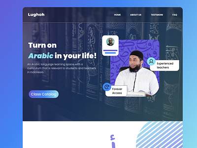 landing page of LUGHOH: Arabic language learning course website