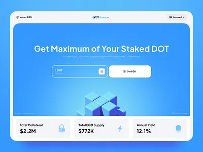 EQ Finance App crypto dapp ethereum polka polkadot ui web3 website website design