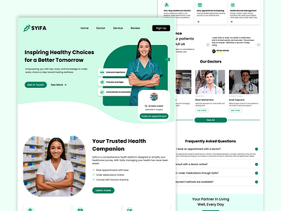 The landing page of the health website: SYIFA