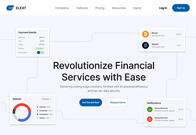 ELEXT: Financial Services Website figma finacial service hero hero page ui uiux website