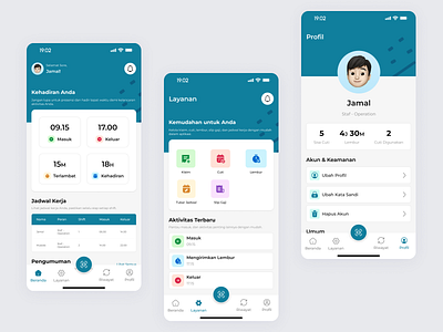 KaryaPro - HR Mobile App absence design employee hr hris job productive ui uidesign ux