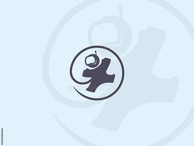 The Lost Astronaut astronaut cosmonaut floated away floating iconic logo logodesign logomark lost outer space space