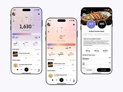 TrueFuel – AI Powered Nutrition Tracking App Design. app app design calories calories calculator figma food graphic design ios app meal log meal scan minimal app modern nutrition sport ui ux