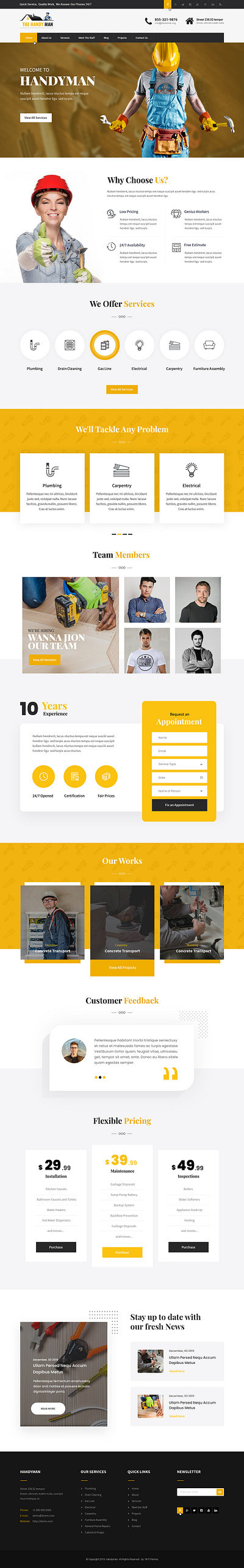 SKT Handyman - Free Handyman WordPress theme handyman handyman design handyman theme handyman wp theme design website builder wordpress design wordpress development wordpress theme