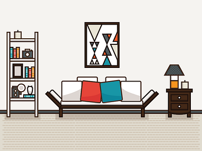 My Living Room alt j poster couch digital illustration living room texture