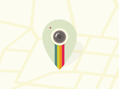 camera pin camera flat icon instagram location locator map pin retro