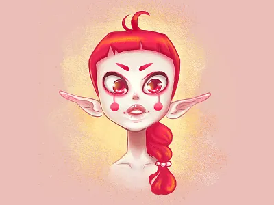 Elf anime brush cartoon character doodle drawing drawn elf hand manga photoshop sketch