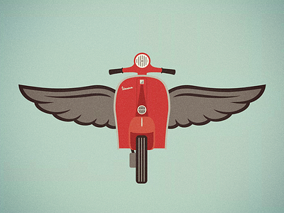 All scooters go to Heaven. branding icon illustration scooter vespa