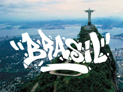 Brasil brasil futbol graffiti lettering mundial soccer street tag type typography vector worldcup