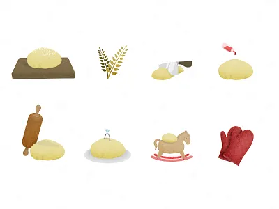 Dough.js artwork baking dough illustration js library rolling pin