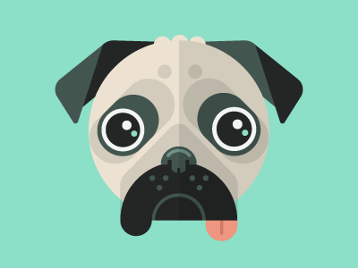 Sad Dog animal dog flat geometric illustration minimalist pug retro simple vector vintage