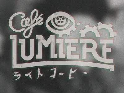 Lumiere Dribbble black white custom eye film fun jiberish logo movie type typography wip