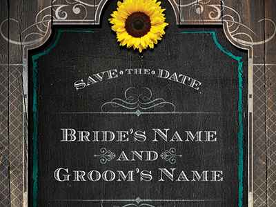 Western Save The Date Wedding Flyer Template barn blackboard bridal chalk chalkboard cowgirl distressed engaged engagement invitation marriage