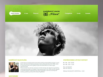 Salon Flora Homepage color design green site ux web