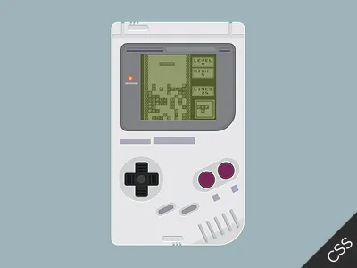 CSS3 Gameboy css3 flat gameboy illustration nintendo tetris