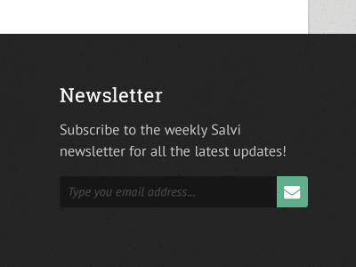 Newsletter Subscribe in Footer button dark footer form green icon slab texture type ui web website