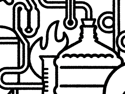 Basement Brewmaster beer brewing home brew illustration lines