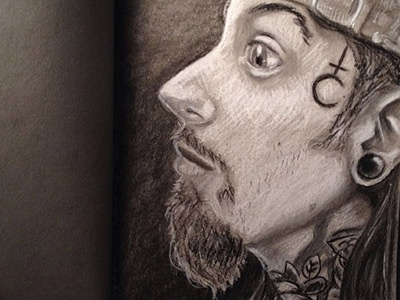 Timmy B artist charcoal maddox portrait sketch tattoo timmyb