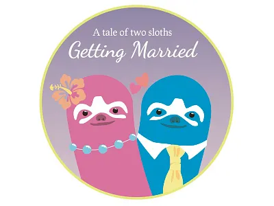 A tale of two sloths art cute illustrator marriage sloths vector