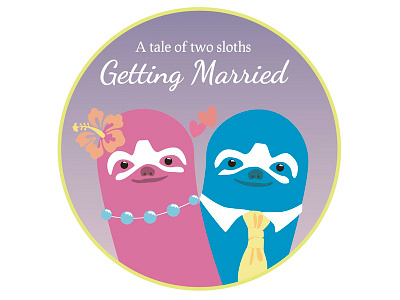 A tale of two sloths art cute illustrator marriage sloths vector