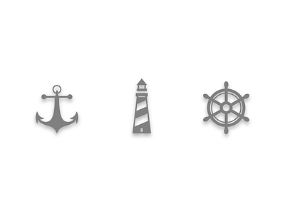 Nautical Icon Set 2 anchor boat icons lighthouse nautical