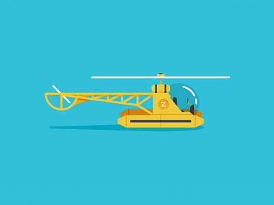 Zissou helicopter illustration zissou