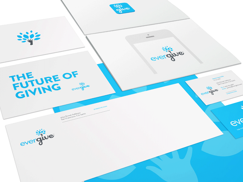 Final Mark blue brand brand aid branding evergive giving hand logo tree