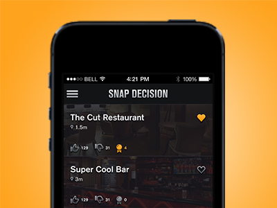 Snap Decision black dark hamburger iphone yellow